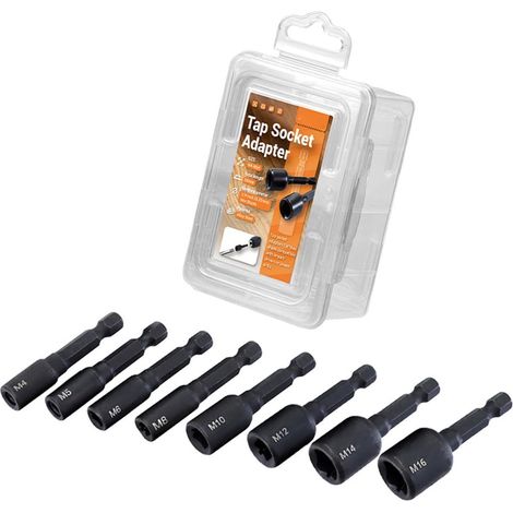 Lot de 8 adaptateurs de douille de taraud professionnels de 1/4 pouces à tige hexagonale pour perceuse électrique, mélange en acier (1/4)