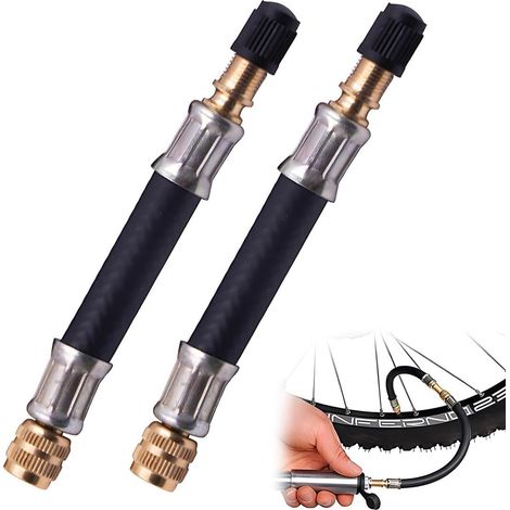 2 Pièces Rallonge Valve, Flexible Caoutchouc, Cuivre, 10cm, Voiture Moto Vélo (1/5)