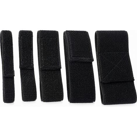 Bande velcro élastique auto-agrippante 2 x 80 cm, noire, sangle réutilisable, maintien de la taille, sport et bricolage (1/4)