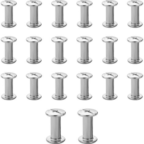 20 Kits Vis Chicago Screws M512mm Vis de reliure Argenté (1/5)