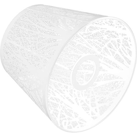 Abat-jour en métal fer forgé E27 miniature, motif arbre sculpté forêt, blanc, décoration chambre à coucher, abat-jour seul. (1/5)