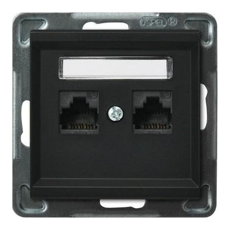Sonata Doppel-Computerbuchse 2xRJ45 Kat. 5e schwarzmetallic Krone GPK-2R/K/m/33