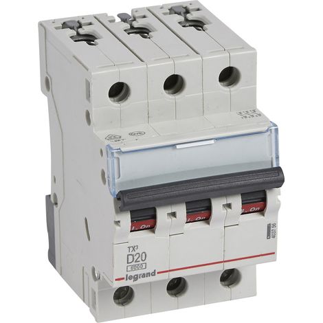 Interruptor automático trifásico D 20A 6kA CA S303 TX3 Legrand 403756