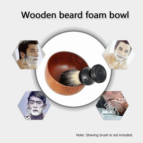 Bol en bois pour savon à barbe et à raser, bol à savon à raser en bois, gobelet à mousse à raser, gobelet de nettoyage (1/5)