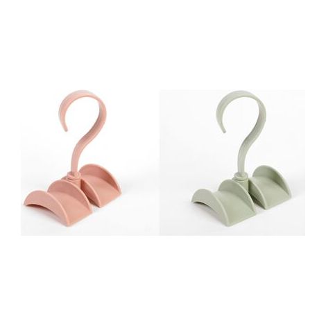Lot de 2 Crochets de Suspension pour à Main, Ceinture, écharpes, châles, Vert/Rose, Porte-sacs de garde-robe rotatif (1/5)