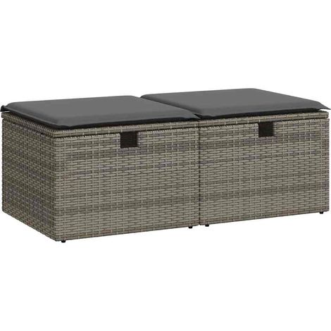 Maison Exclusive - 2-tlg. Garten-Sofagarnitur mit Kissen Grau Pol