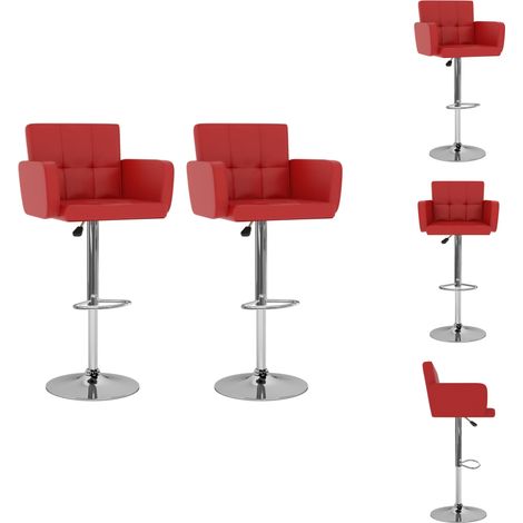 Tabourets de bar lot de 2 rouge similicuir - Tabouret De Bar - Tabourets De Bar - Tabouret De Comptoir - Tabourets De Comptoir (1/5)