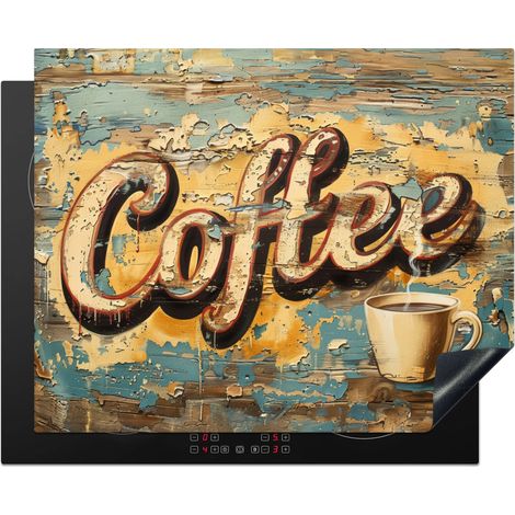PROTECTOR DE PLACAS DE INDUCCIÓN Café - Vintage - Marrón - Taza Tapa Para Induccion 65x52 cm (1/5)