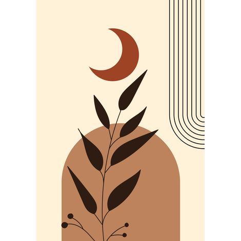 Papier peint panoramique - Feuille Boho - 178 cm x 255 cm (1/2)