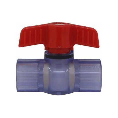 Vanne à boisseau PVC translucide Ø40 mm - Robinet de régulation pour piscine et sanitaire (1/5)
