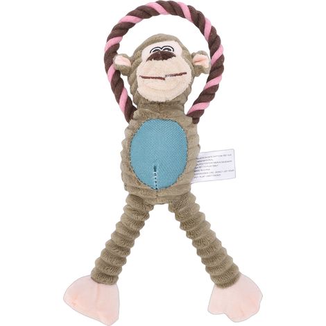Jouet en peluche pour animaux de compagnie, dessin animé, doux, confortable, Portable, sûr, léger, chien couinant pour la maison, singe (1/5)