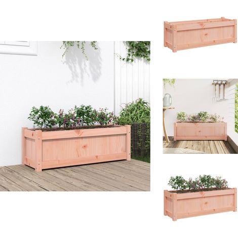 Pflanzkübel 90x31x31 cm Massivholz Douglasie - Holzpflanze - Blumentopf - Gartendeko - Holzgarten - Outdoorpflanzenbehälter (1/5)