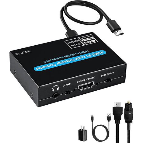 Extracteur audio HDMI 4K HDR ARC vers optique et RCA, compatible avec les téléviseurs HD, les barres de son et les amplificateurs. (1/5)