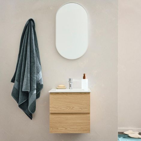 Meuble vasque SORRENTO 45cm robinet chromé et miroir (1/5)