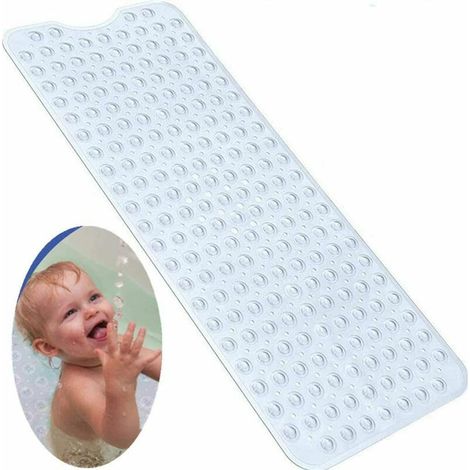 Non-Slip Safety Bath Mat, Extra Long Non-Slip Bath Mat, Antibacterial and Mold-Resistant Shower Mat, Extra Long, Ideal for Children (1/4)