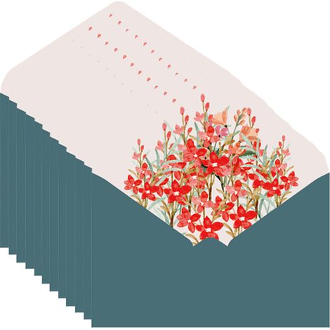 Enveloppes Florales En Papier - Pour Invitations Et Cartes De Vœux - Usage Mariage Et Fêtes - Lot De 50 Pièces (1/5)