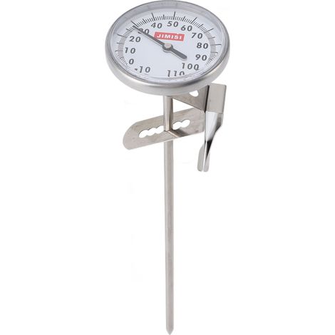 Professionelles Milchthermometer, hohe Präzision, langer Schaft, Edelstahlzifferblatt, für Kaffeegetränke, Schokoladenmousse, 19,5 cm (7,7 Zoll) (1/5)