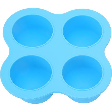 Moule à vapeur d'œufs en silicone bleu, 4 trous, qualité alimentaire, accessoire de cuisson pour cuisine. (1/4)