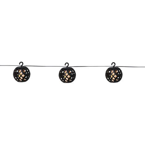 Star Trading Guirlande lumineuse solaire Flame, LED, extérieur, flamme dansante, noir, capteur crépusculaire, 210 cm