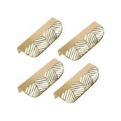 Griff – Schrankgriffe – 64 mm – 4 Möbelgriffe – Schrankgriffe – Griffe – Küchenschrankgriffe – Kleiderschranktürgriffe – Gold (1/5)