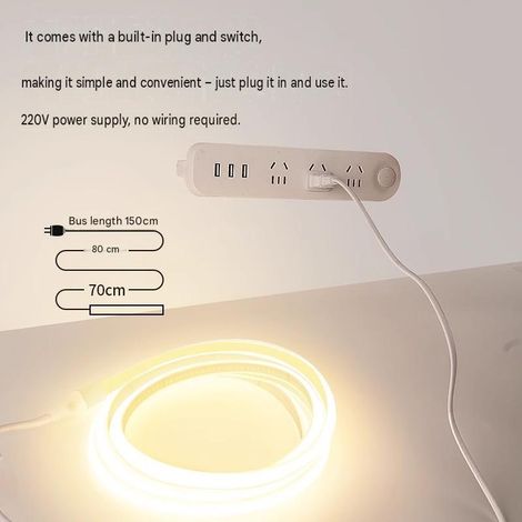 Ruban LED Exterieur Etanche 12M 220V Bande Neon LED Flexible Jaune Bandeau Outdoor IP65 10MM Silicone Découpable Imperméable Intérieure (1/5)