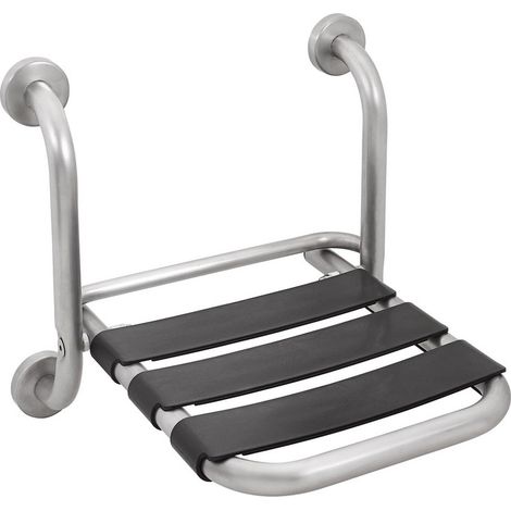 Klappbarer Duschsitz ohne Rückenlehne zur Wandmontage, Edelstahl gebürstet Serie EASY Idral 12008IS Rostfreier Stahl (1/2)