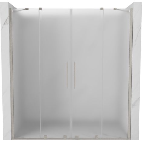 Mexen Velar Duo puertas de ducha correderas 200 cm, escarcha, níquel cepillado - 871-200-000-32-97 (1/5)