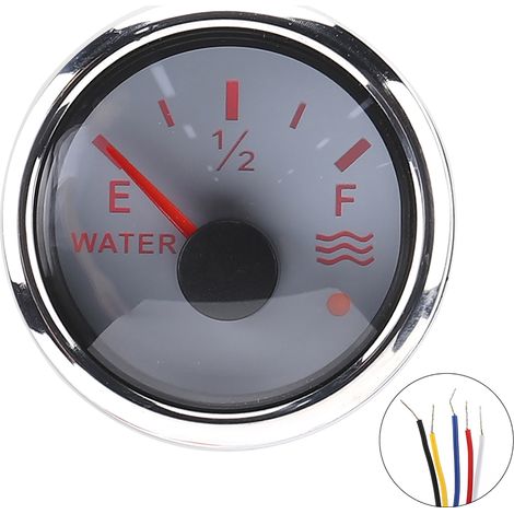 Jauges de Niveau D'eau 52 Mm/2 Pouces avec Alarme Intelligente, Capteur Européen 0-190 Ohm pour Bateau Marin RV (WHITE) (1/5)