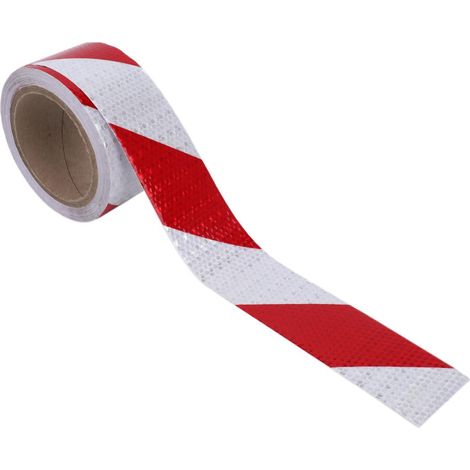 3 pezzi di nastro riflettente autoadesivo da 10 m x 5 cm, rosso + bianco