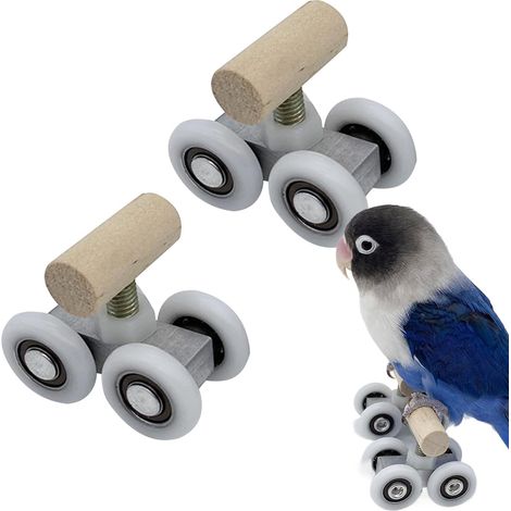 Roller mini perroquet jouet oiseau interactif éducatif réglable tourtereaux conure stimulation (1/5)
