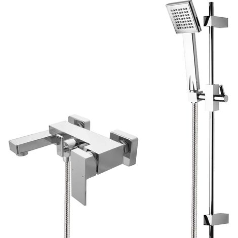 Ensemble de baignoire PaulGurkes à montage apparent, 2 voies avec inverseur et barre de douche