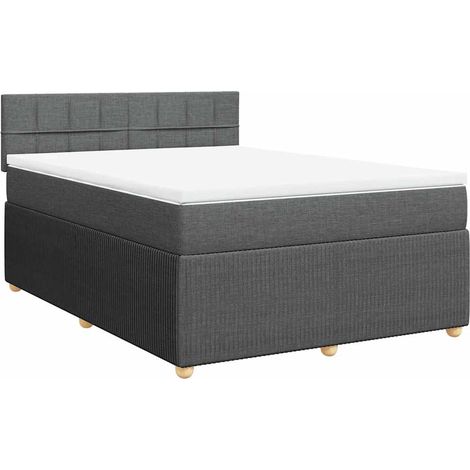Boxspringbett mit Matratze Dunkelgrau 140x200 cm Stoff vidaXL (1/5)