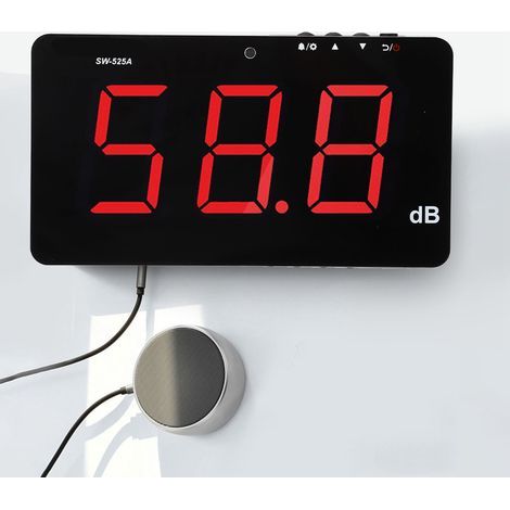 Sonomètre mural avec écran LCD 9,6 pouces – Plage 30-130 dB – Précision ±1,5 dB – Alimentation MicroUSB DC5V 1A (1/5)