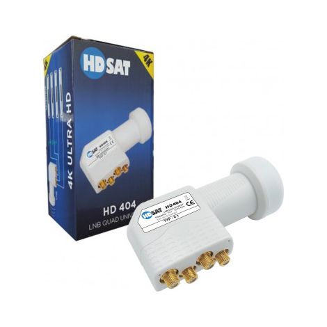 MODELE RECONDITIONNE - HDSAT HD404 LNB Quad Full HD 4K Tête Parabole 4 sorties 0,1dB (1/2)