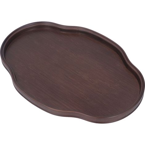 Plateau de Service en Bambou Texturé Multicolore pour Café, Table Basse et Réception, Noix (1/5)