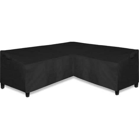 Housse de protection imperméable pour salon de jardin canapé d angle dimensions 215 cm x 215 cm x 87 cm résistante aux intempéries couleur noir (1/5)