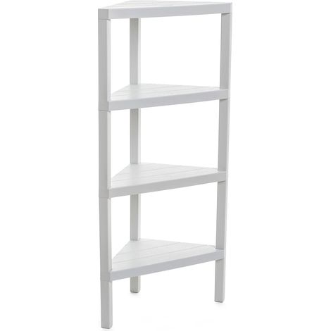Étagère Plastique d’Angle 4 Niveaux, Charge 32 kg, Modèle Lombok (1/5)