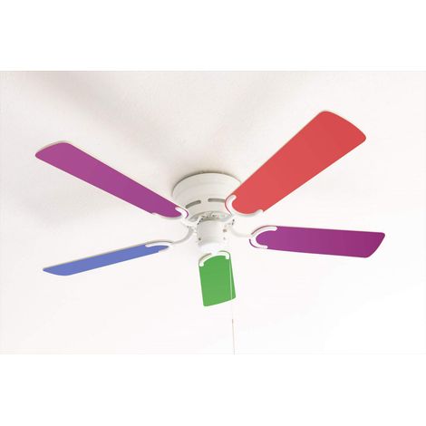 Pepeo Ventilatore da soffitto extra piatto Kisa Multicolor bianco (1/3)