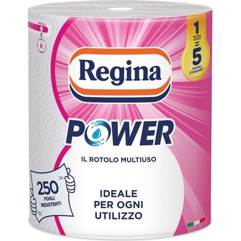 Regina Power Carta Asciugatutto Multiuso Bianco 1 Rotolo 250 Strappi (1/5)