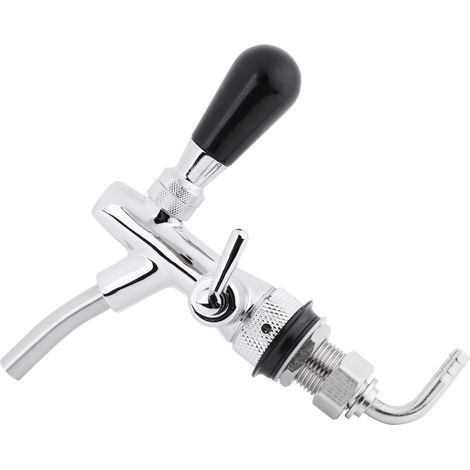 Robinet de bière réglable en acier inoxydable G5/8 avec tige de tirage pour bar à domicile (argenté) (1/5)