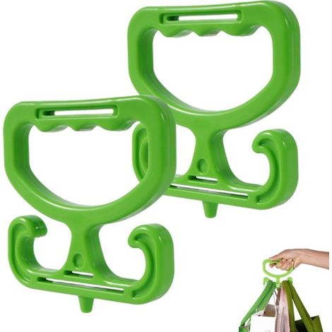 2 piezas - Portabolsas de la compra - Portabolsas de plástico - Para la compra, cubos - Verde - 11×11cm (1/5)