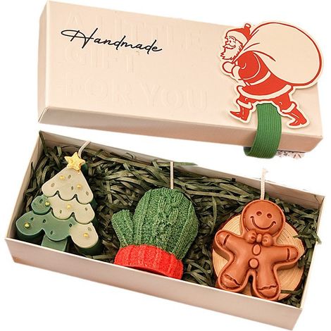 Bougies parfumées de Noël en forme de sapin et de renne, bougies artisanales décoratives, coffret cadeau festif, décoration de Noël pour maison, table et fête (1/5)