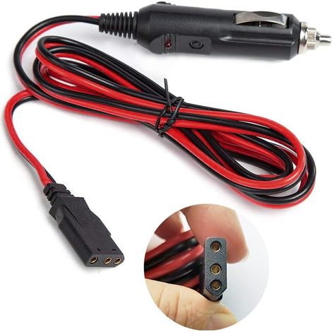 Cordons d'Alimentation CB (3 Broches-12V-1,5m) Avec Prise Allume-Cigare Pour CB 25/29/148 Avec Porte Fusible 10A (1/5)