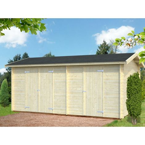 Abri de jardin en bois Jari 8,9 m2 Naturel (1/4)