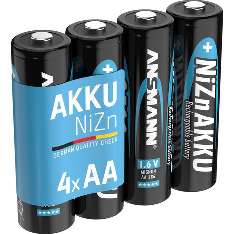 ANSMANN Akku Mignon AA 1500mAh 1,6V NiZn, 4 Stück