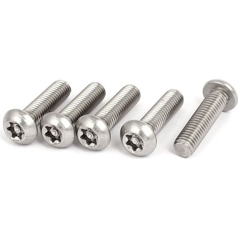 M8x30mm Vis Inviolable Tête Bombée Torx Bouton 304 Acier Inoxydable Sécurité 5pcs (1/3)