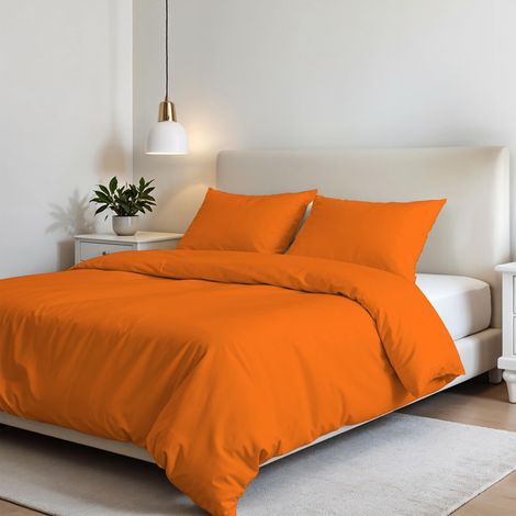 Housse de Couette Set, Orange, Double, Microfibre (1/5)