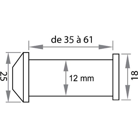 Microviseur JH35 pour porte de 35 à 60mm diamètre 12mm laiton poli – HERCALES - MICRO-LP