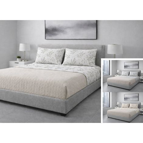 Completo Lenzuola Letto 100% Cotone Made In Italy Disegno Sambuco, misuraMatrimonialecoloreLavanda (1/5)