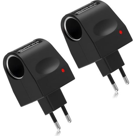 2 Stück 240V Auf 12V 1A Adapter Zigarettenanzünder Steckdose 10W, AC Auf DC Spannungswandler mit EU-Stecker, 12V Netzteil Zigarettenanzünder für Autozubehör GPS Dashcam Fahrrekorder